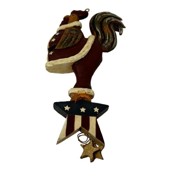 Kurt Adler Santas World American Rooster Patriotic Star Christmas Ornament Resin - Picture 4 of 11